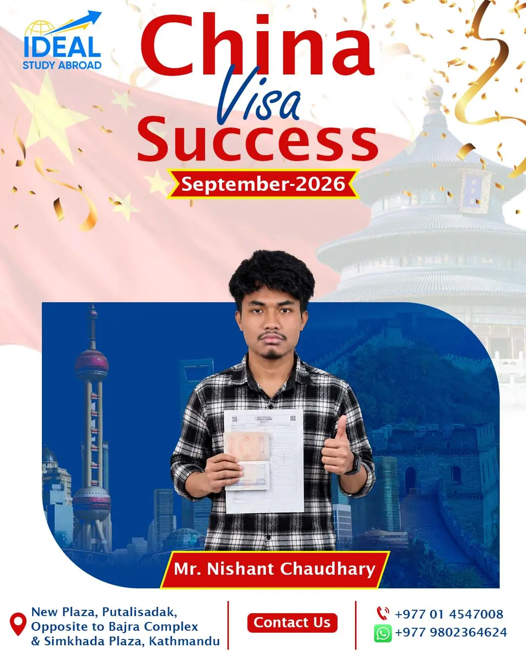 China Visa sucess , september 2026